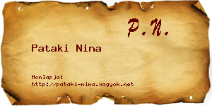 Pataki Nina névjegykártya